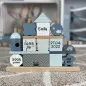 Preview: Stapel- und Steckspiel Haus blau | Label-Label | bedruckt personalisiert für Kinder